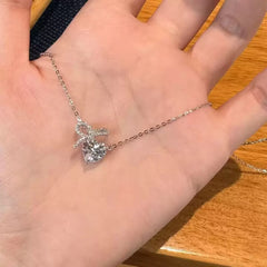 Forever Bow Heart Necklace