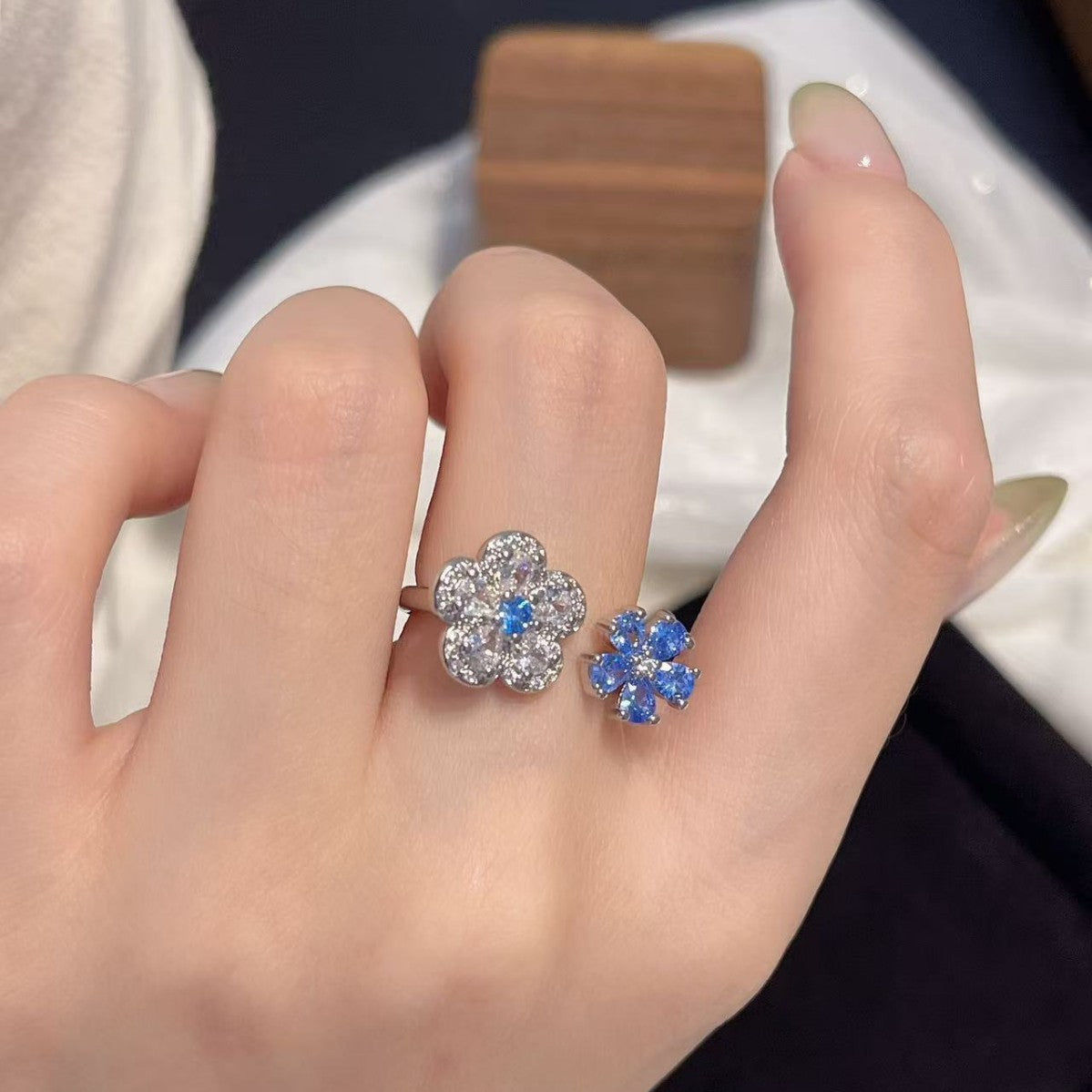 Blossom Duo Floral Open Ring