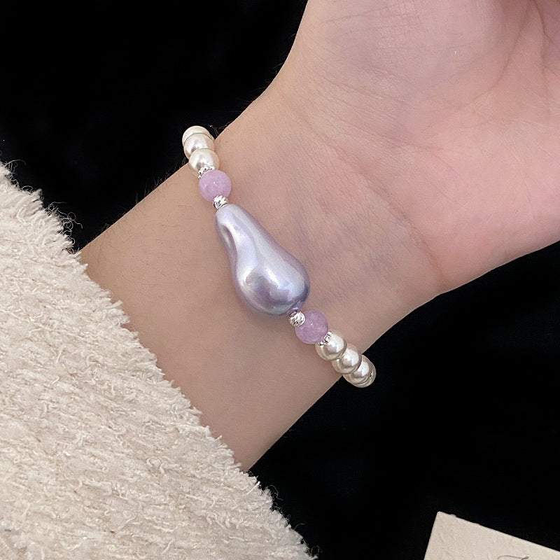 Aurora Amour™ Copper Baroque Pearl & Amethyst Heart Bracelet
