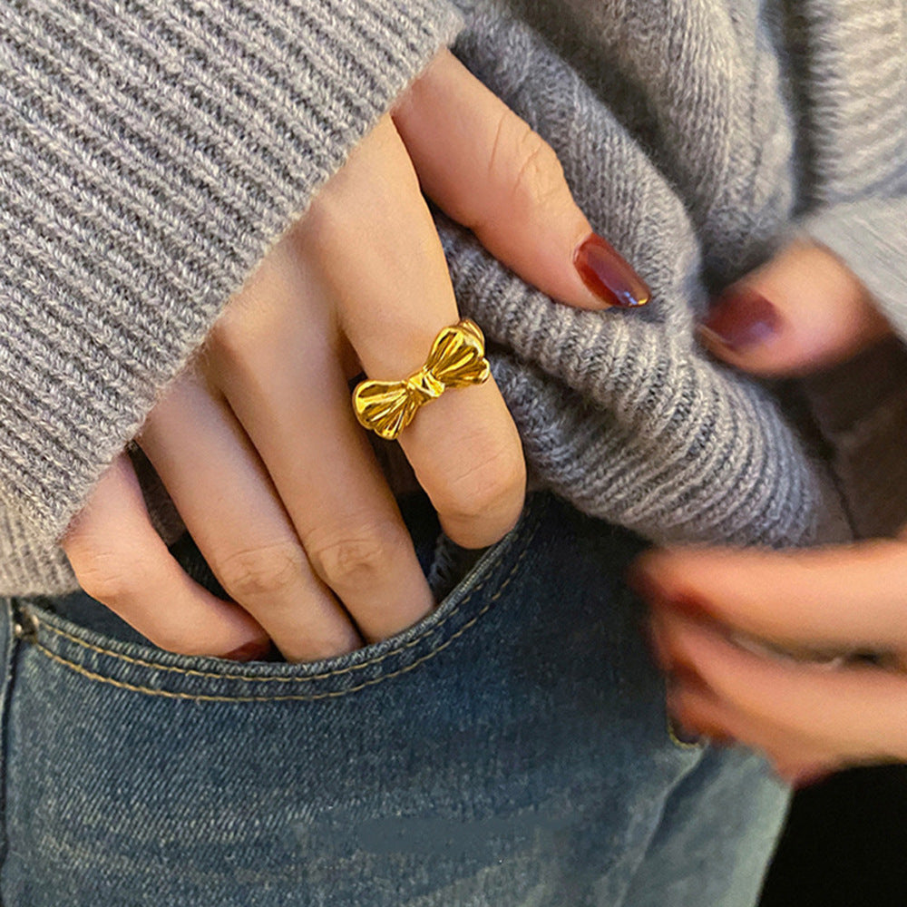 Copper Elegant Bow Open Ring