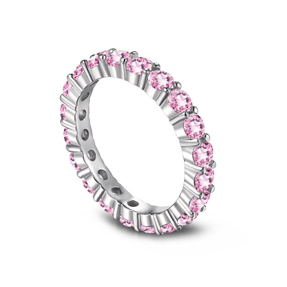 Aurora Blush™ S925 Sterling Silver High Carbon Diamond Pink Ring Collection