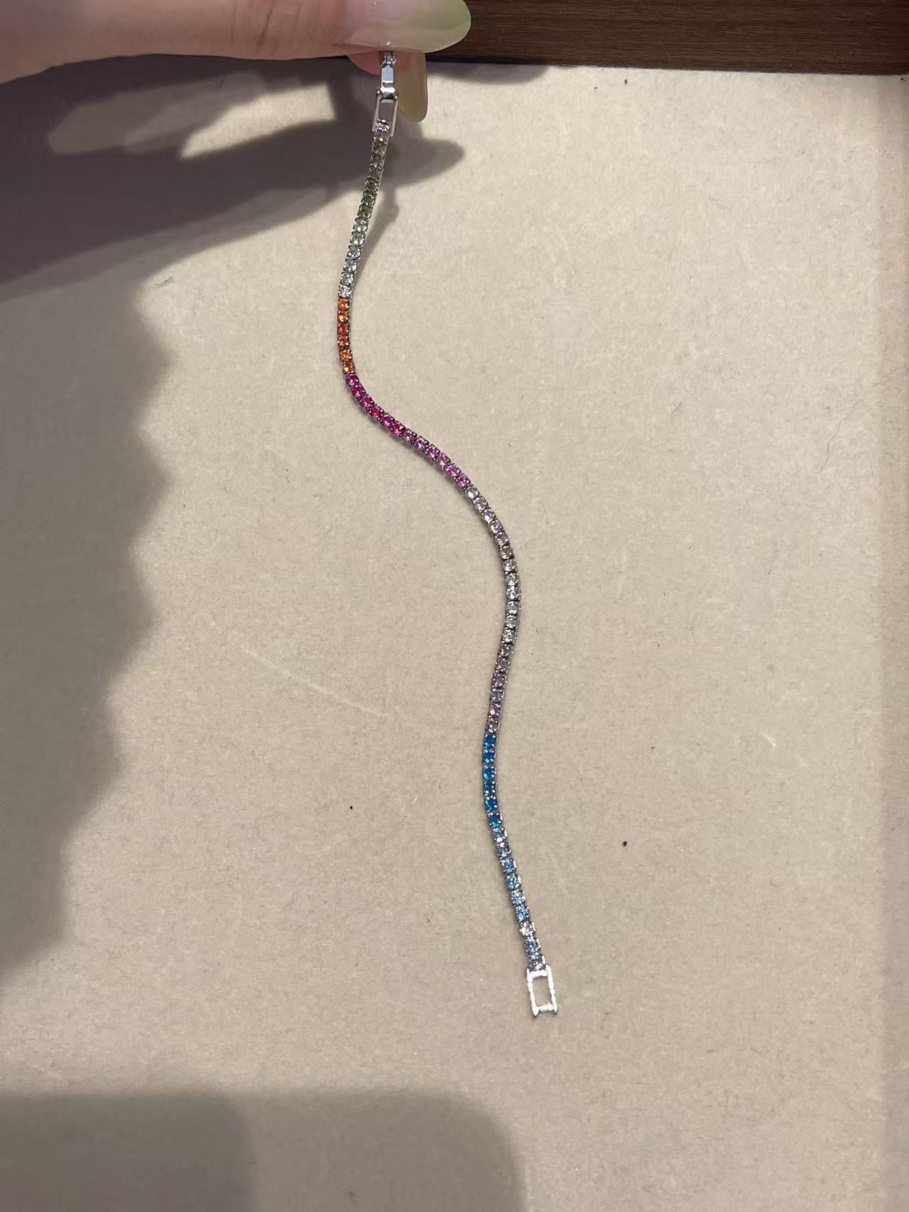 Aurora Rainbow Crystal Tennis Bracelet