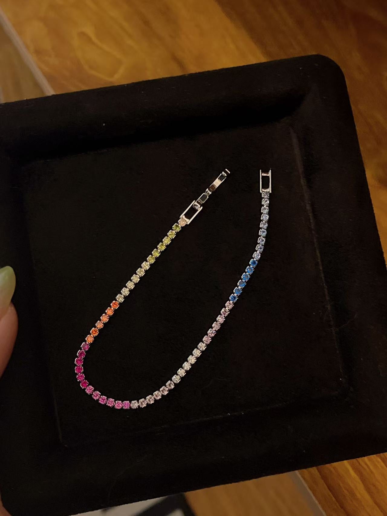 Aurora Rainbow Crystal Tennis Bracelet