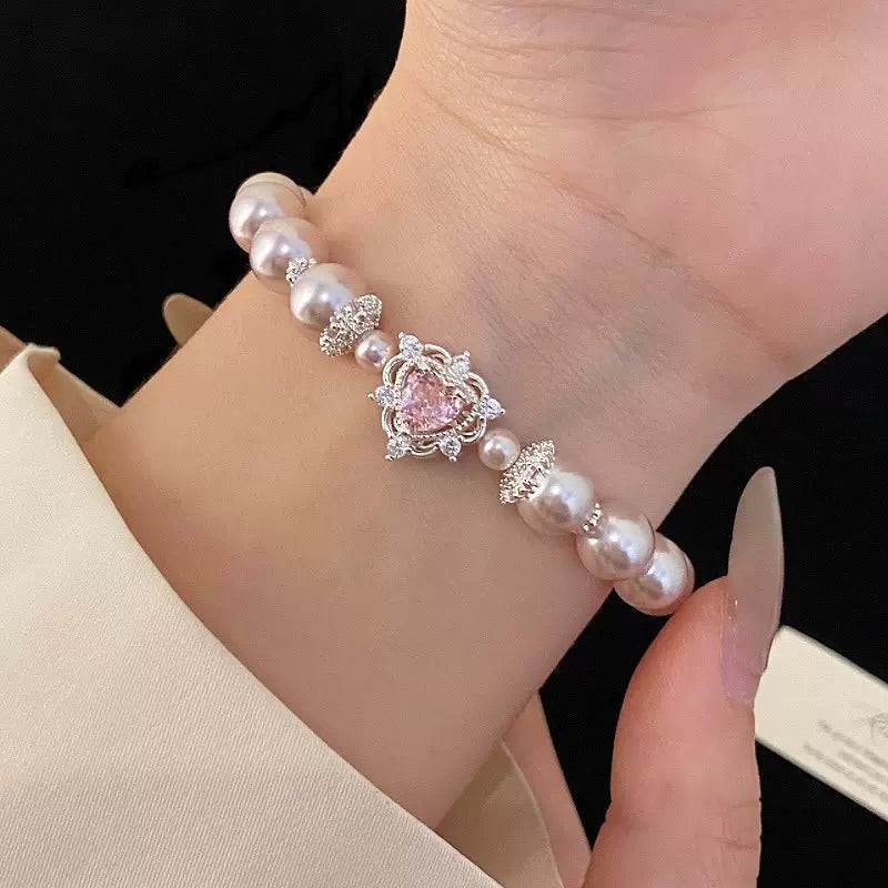 Celestia Heart Pearl Bracelet