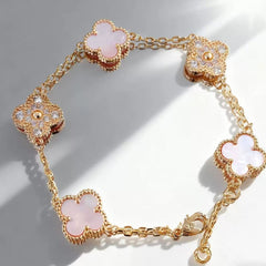 Pink Fortune Clover Jewelry Set